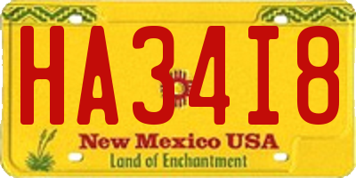 NM license plate HA34I8