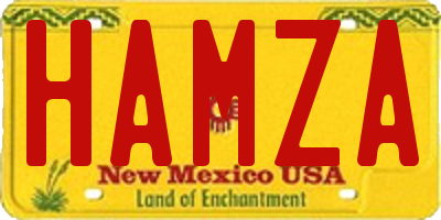 NM license plate HAMZA