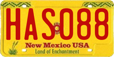 NM license plate HAS088