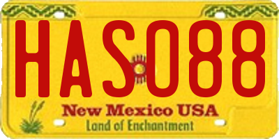 NM license plate HASO88