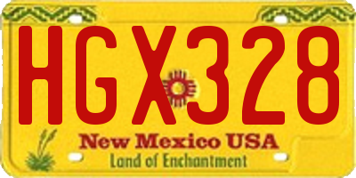 NM license plate HGX328