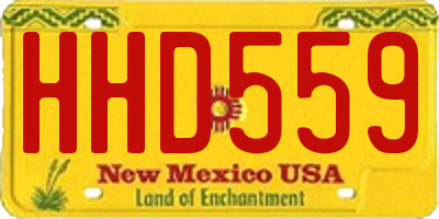 NM license plate HHD559