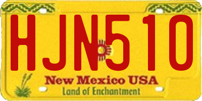 NM license plate HJN510