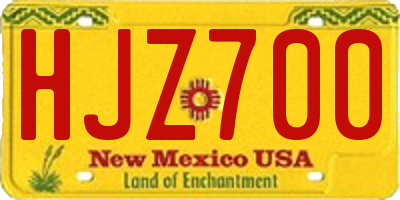 NM license plate HJZ700