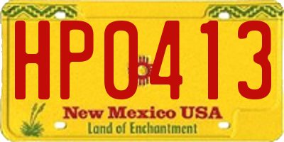 NM license plate HP0413