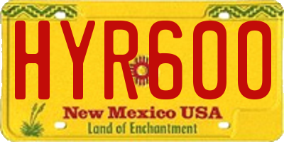 NM license plate HYR600