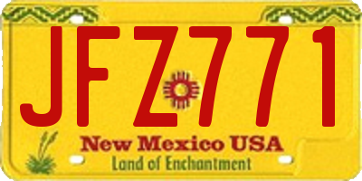 NM license plate JFZ771