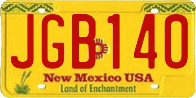 NM license plate JGB140