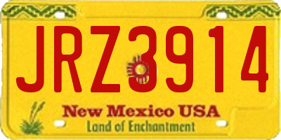 NM license plate JRZ3914