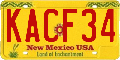NM license plate KACF34