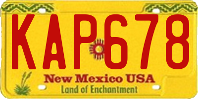 NM license plate KAP678