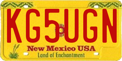 NM license plate KG5UGN