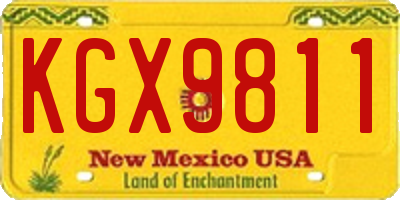 NM license plate KGX9811