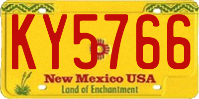 NM license plate KY5766