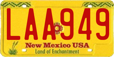 NM license plate LAA949