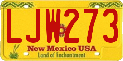 NM license plate LJW273