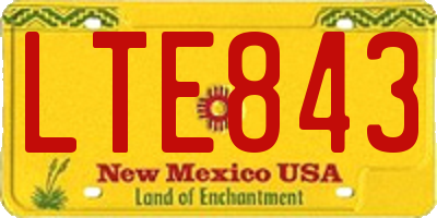 NM license plate LTE843