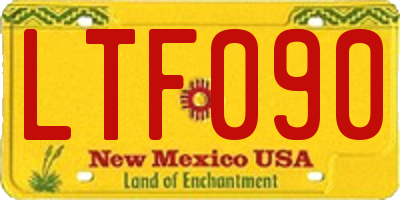 NM license plate LTF090