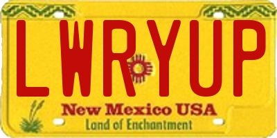 NM license plate LWRYUP