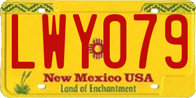 NM license plate LWY079