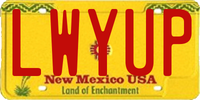 NM license plate LWYUP