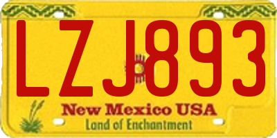 NM license plate LZJ893