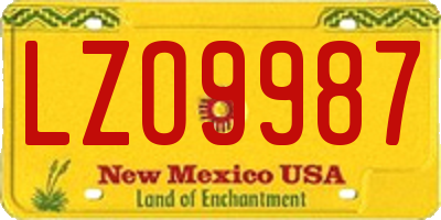 NM license plate LZO9987