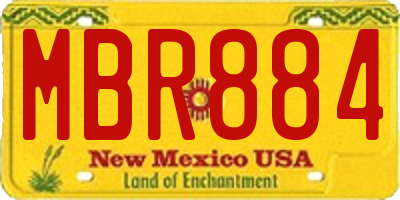 NM license plate MBR884