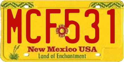 NM license plate MCF531