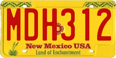 NM license plate MDH312