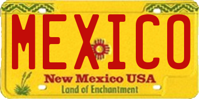 NM license plate MEXICO