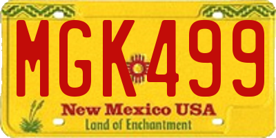 NM license plate MGK499