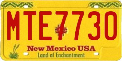 NM license plate MTE7730