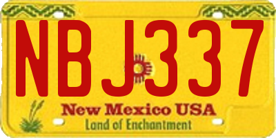 NM license plate NBJ337