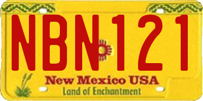 NM license plate NBN121