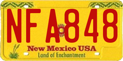 NM license plate NFA848