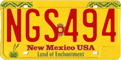 NM license plate NGS494