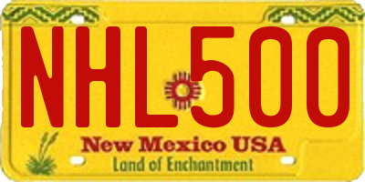 NM license plate NHL500