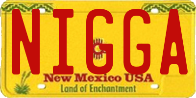 NM license plate NIGGA