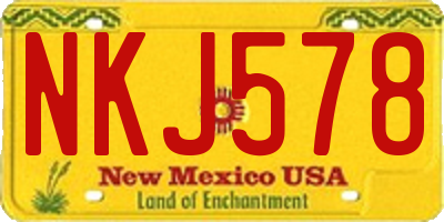 NM license plate NKJ578