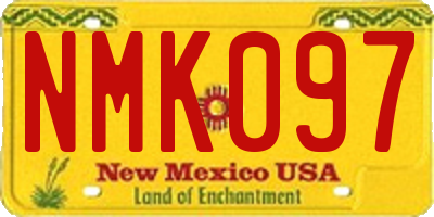 NM license plate NMK097