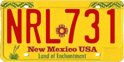 NM license plate NRL731