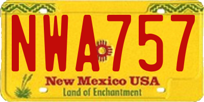 NM license plate NWA757