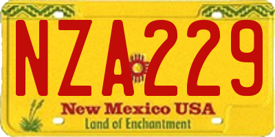 NM license plate NZA229
