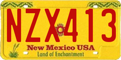 NM license plate NZX413