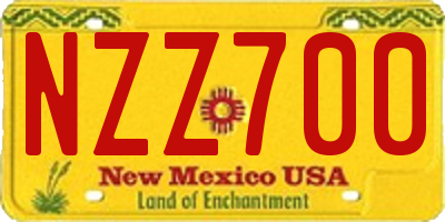 NM license plate NZZ700