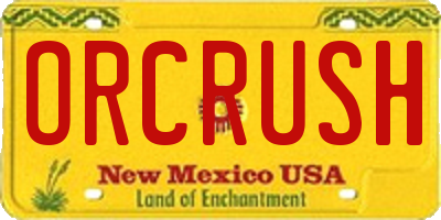 NM license plate ORCRUSH