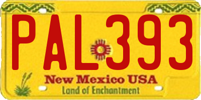 NM license plate PAL393