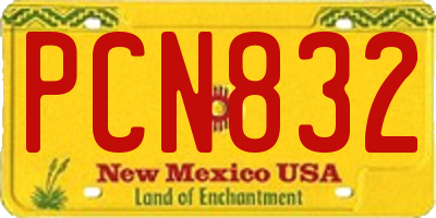 NM license plate PCN832