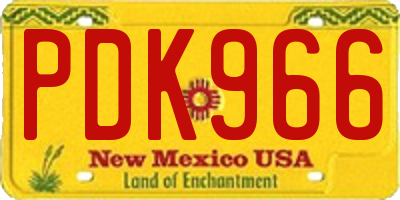 NM license plate PDK966